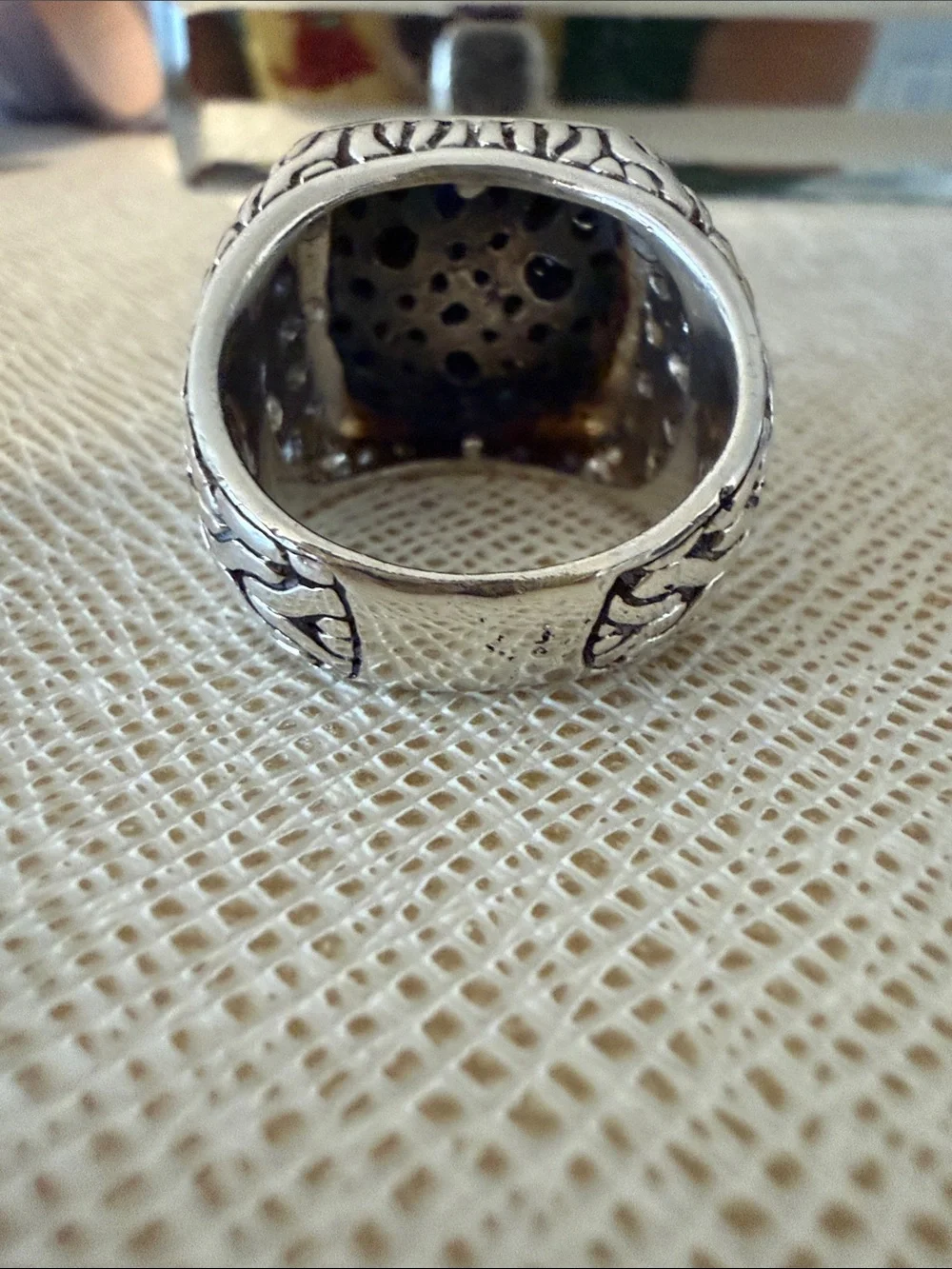 John Hardy Men’s Black Sapphire Sterling Silver Signet Ring